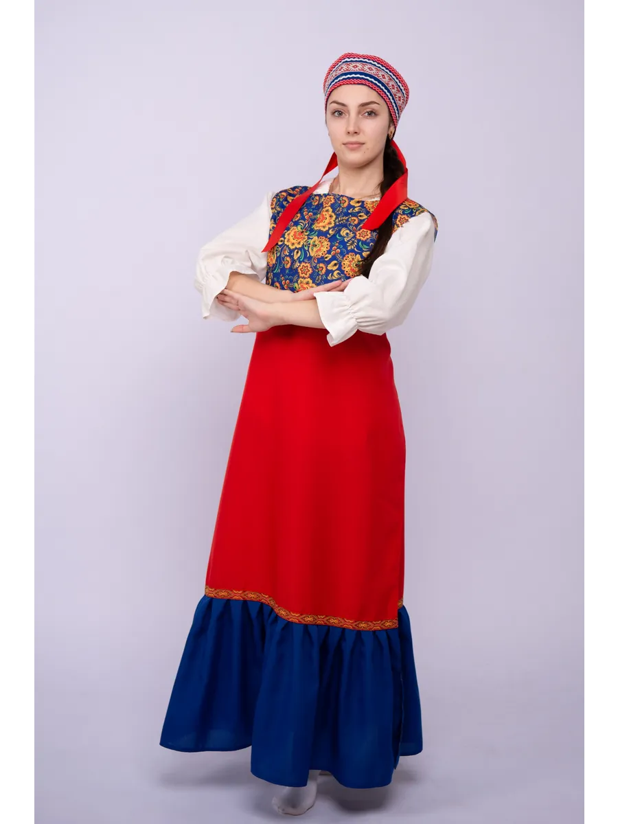 Сарафан народный красный