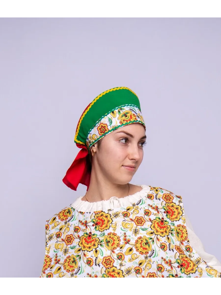 Повойник-кокошник праздничный зеленый